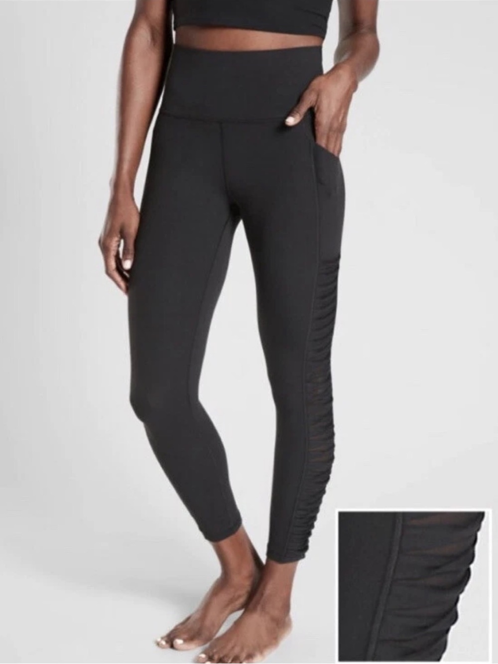 Athleta Salutation Stash Pocket 7/8 Tight Black SP